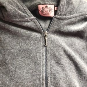 juicy girls velour gray zip up hoodie